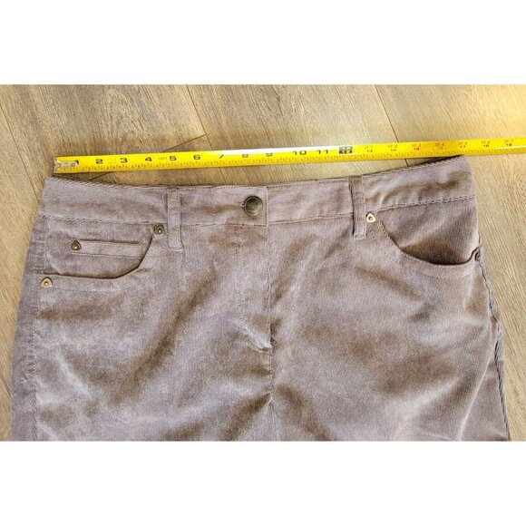 Larry Levine Gray Corduroy Straight Leg Dress Pants Womens 12 Career Business - Picture 4 of 7